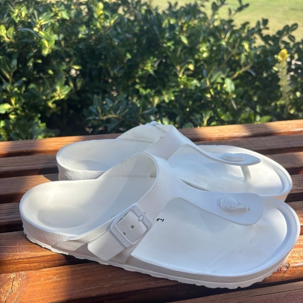 Birkenstock Gizeh EVA Size 42 White Thong Sandals
