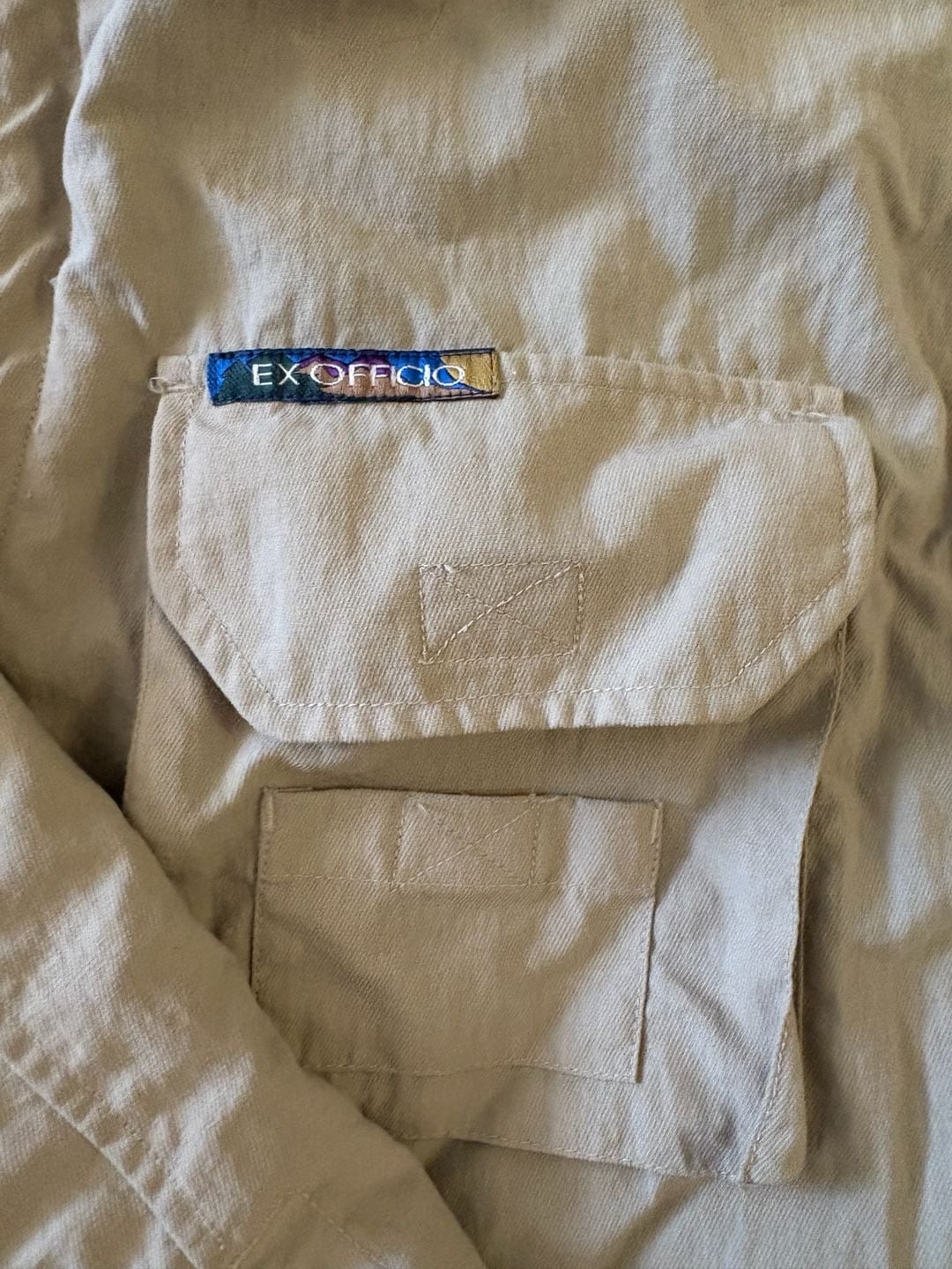 ExOfficio Utility Jacket Size L Khaki Nylon Adventure Travel Fishing 3