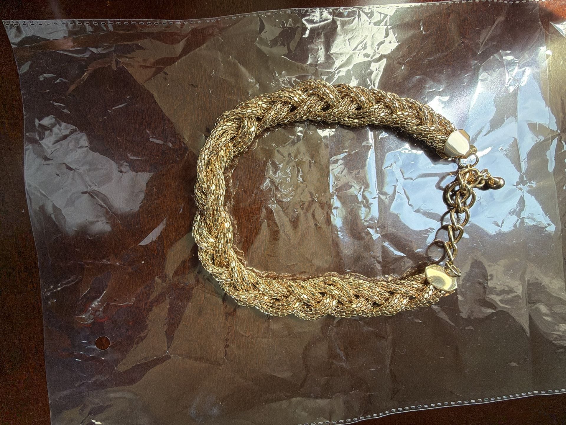 Express Gold Tone Braided Mesh Choker Necklace 5