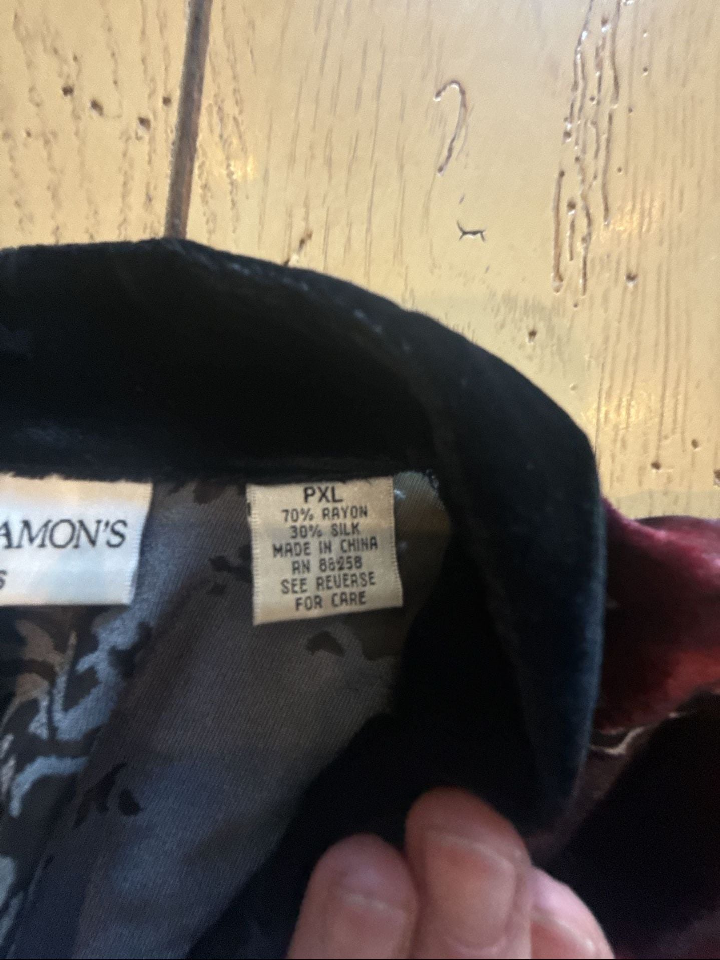 Draper's & Damon's Patchwork Velvet Jacket PXL Multi Silk Blend Petites 5