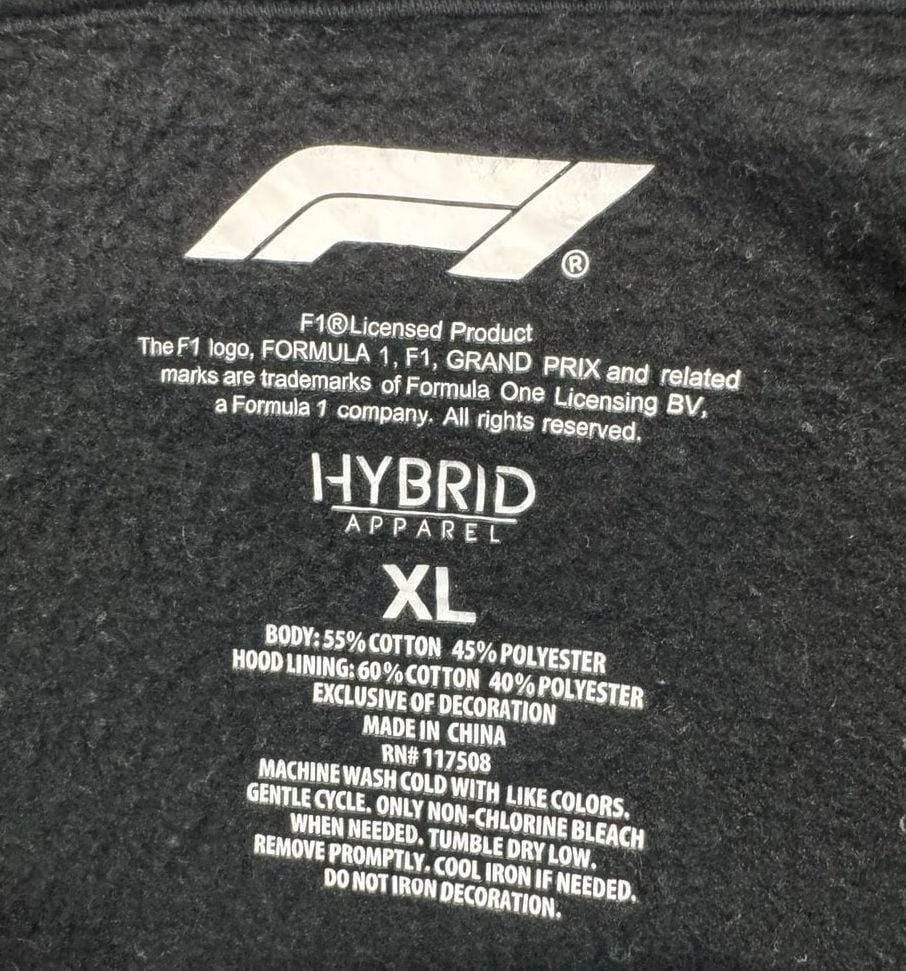Formula 1 F1 Hybrid Apparel XL Black Camo Hood Zip Up Hoodie Racing 3