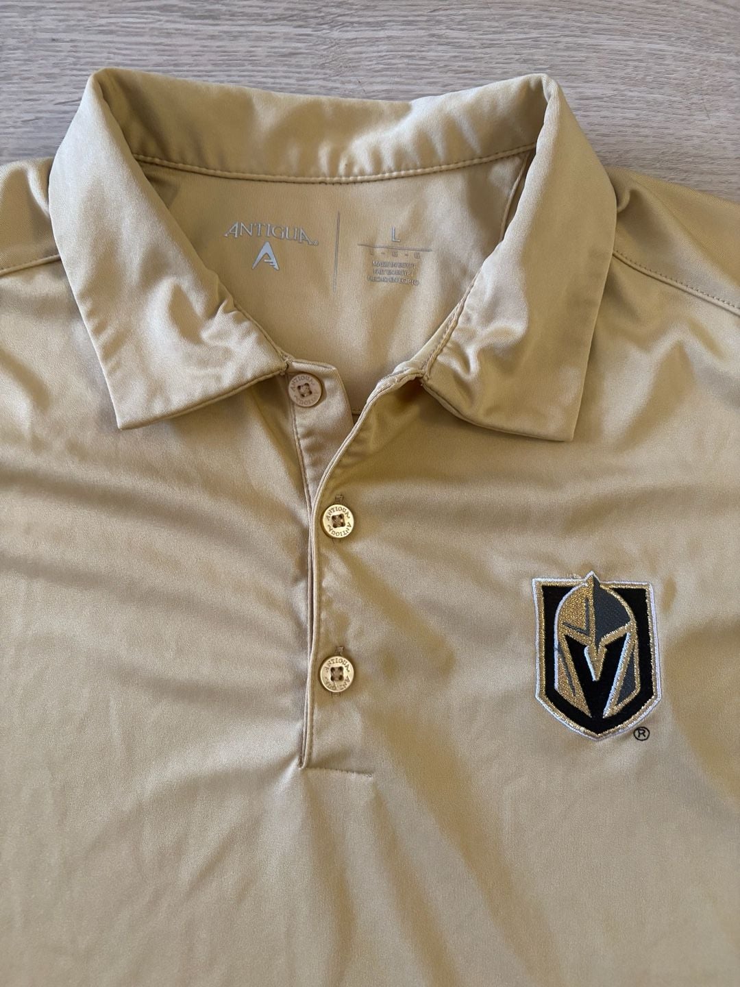 Antigua Vegas Golden Knights Polo Size L Gold Golf Shirt 4