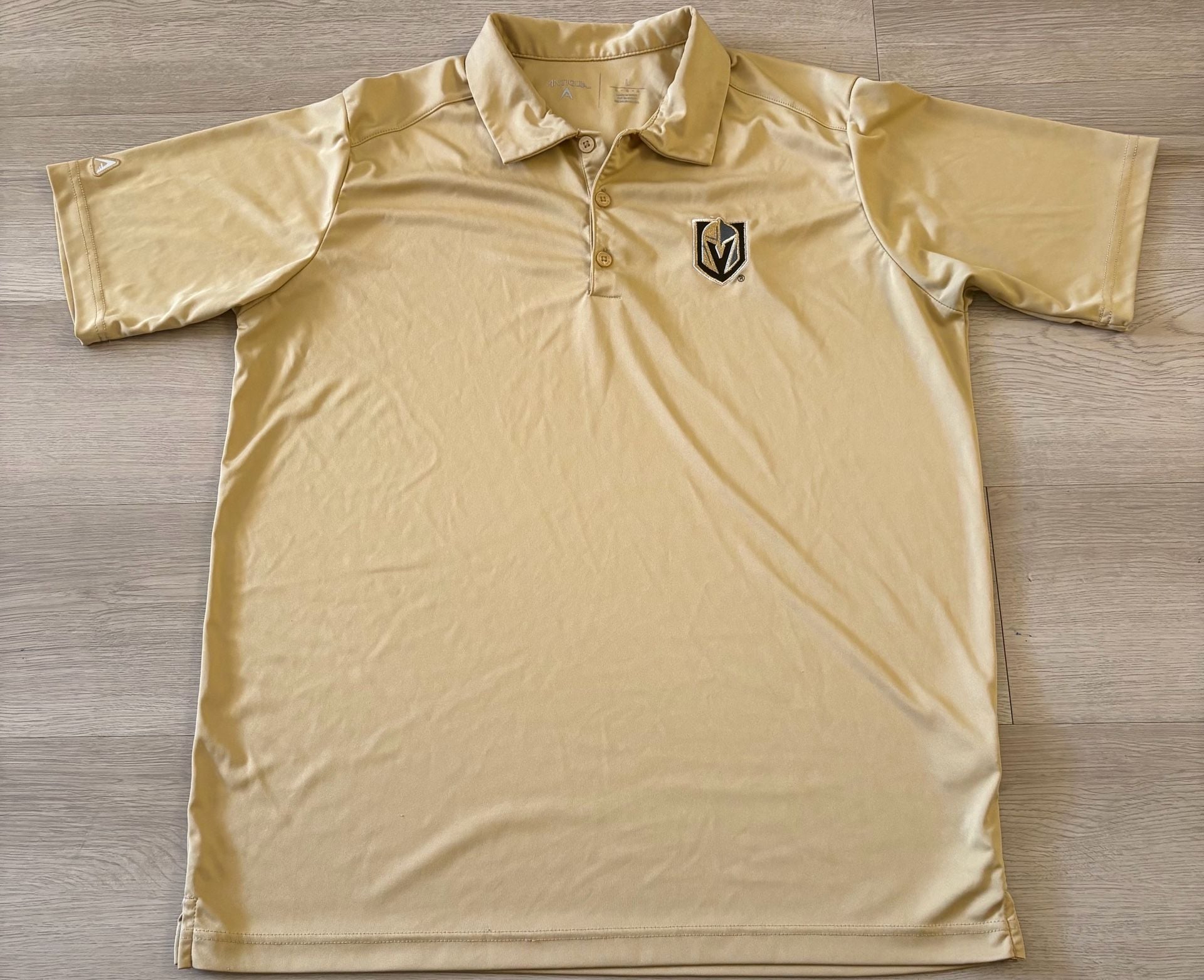 Antigua Vegas Golden Knights Polo Size L Gold Golf Shirt 2