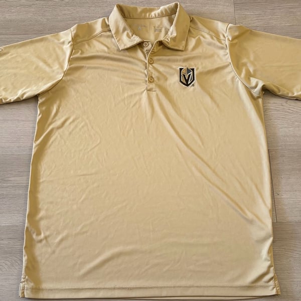 Antigua Vegas Golden Knights Polo Size L Gold Golf Shirt