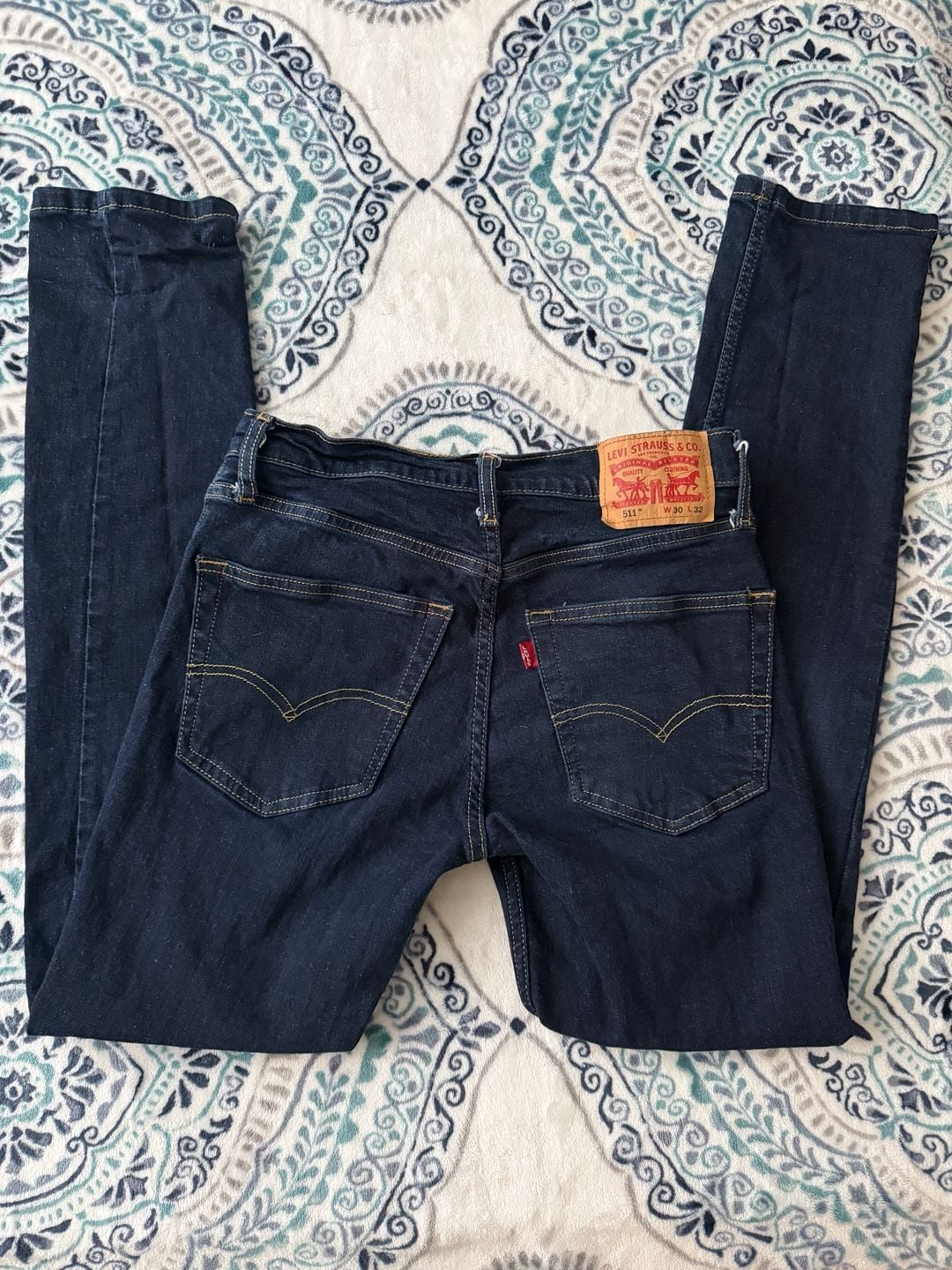 Levi's 511 Slim Jeans Size W30 L32 Dark Wash Denim 4