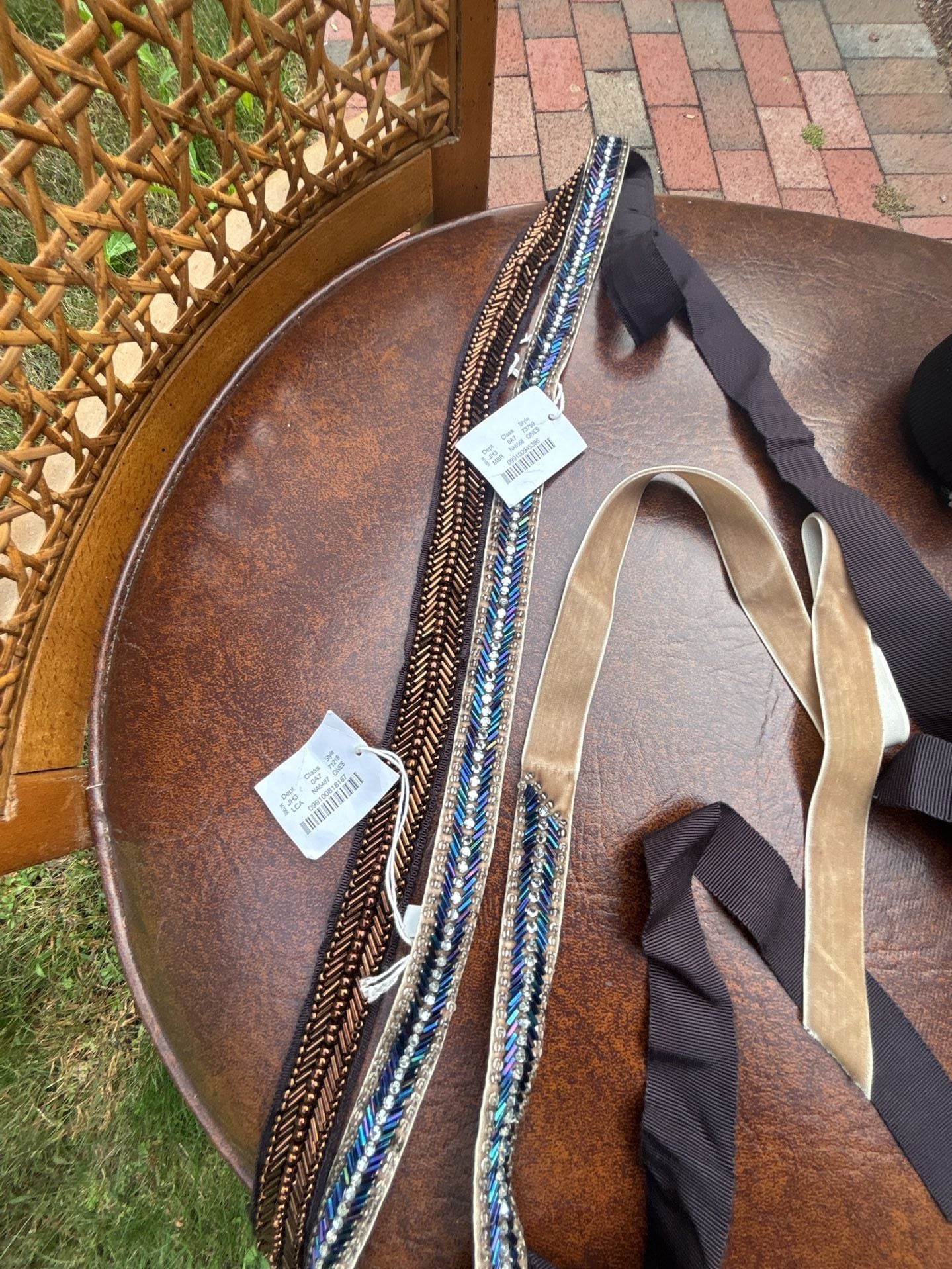 2 J. Crew Beaded Sash Belts Onesize 9