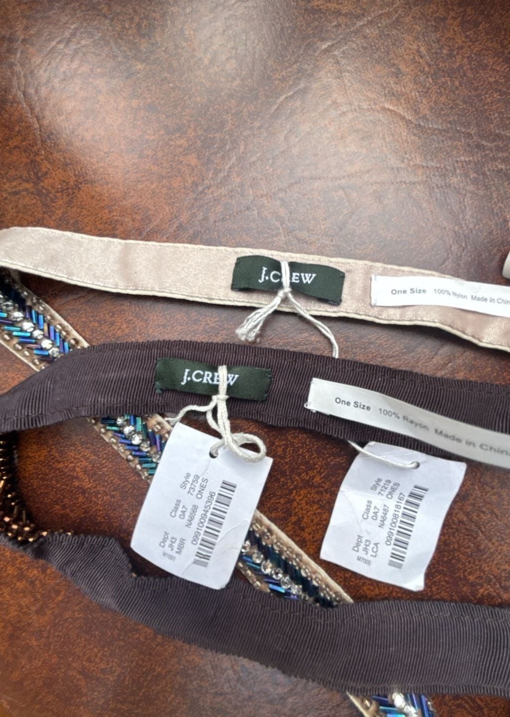 2 J. Crew Beaded Sash Belts Onesize 11