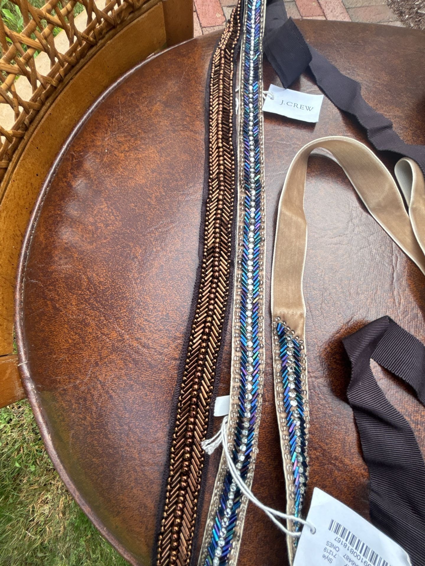 2 J. Crew Beaded Sash Belts Onesize 8
