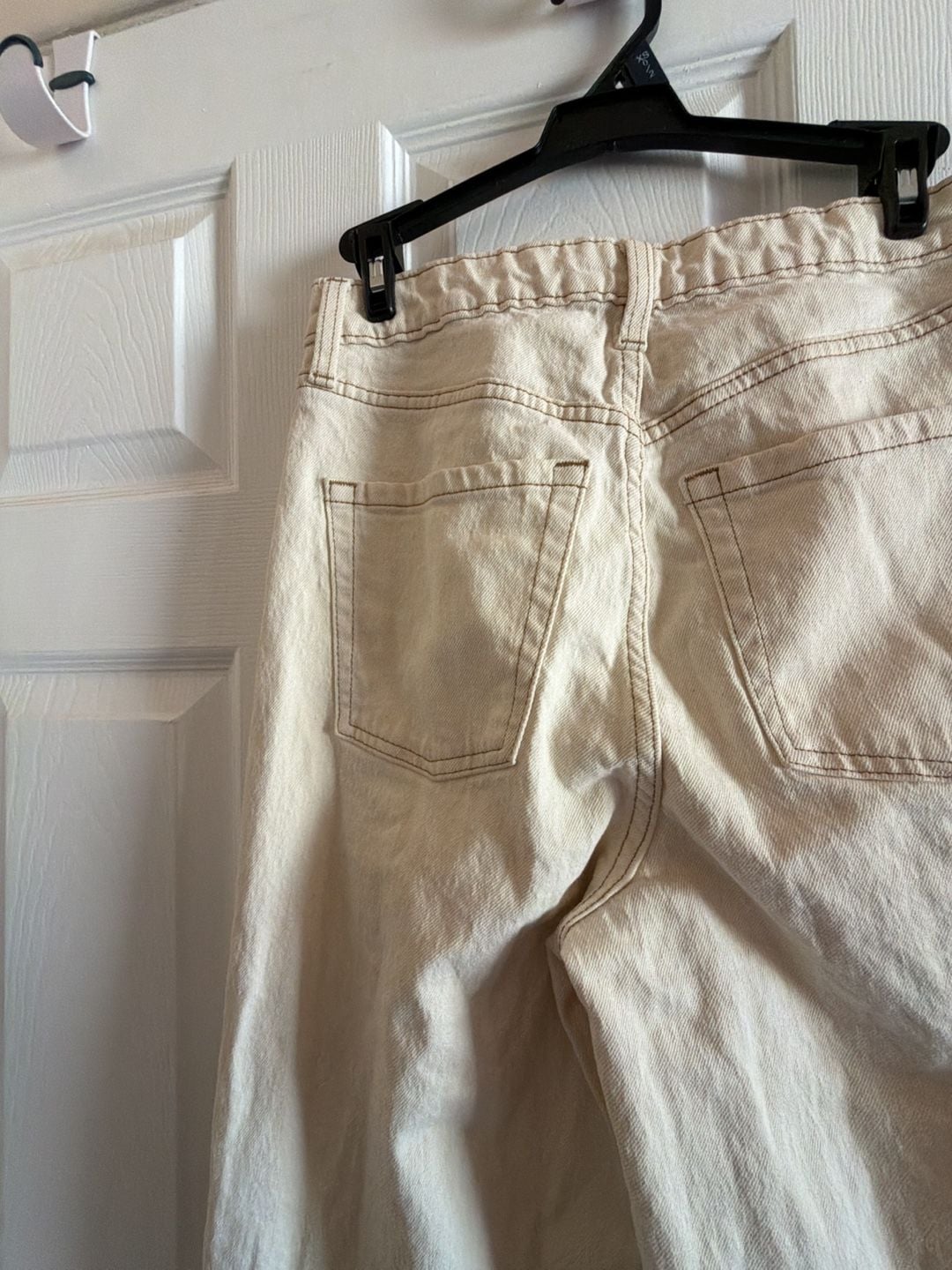 Wild Fable High Rise Jeans Cream Raw Hem Straight Leg SOU1535A 9