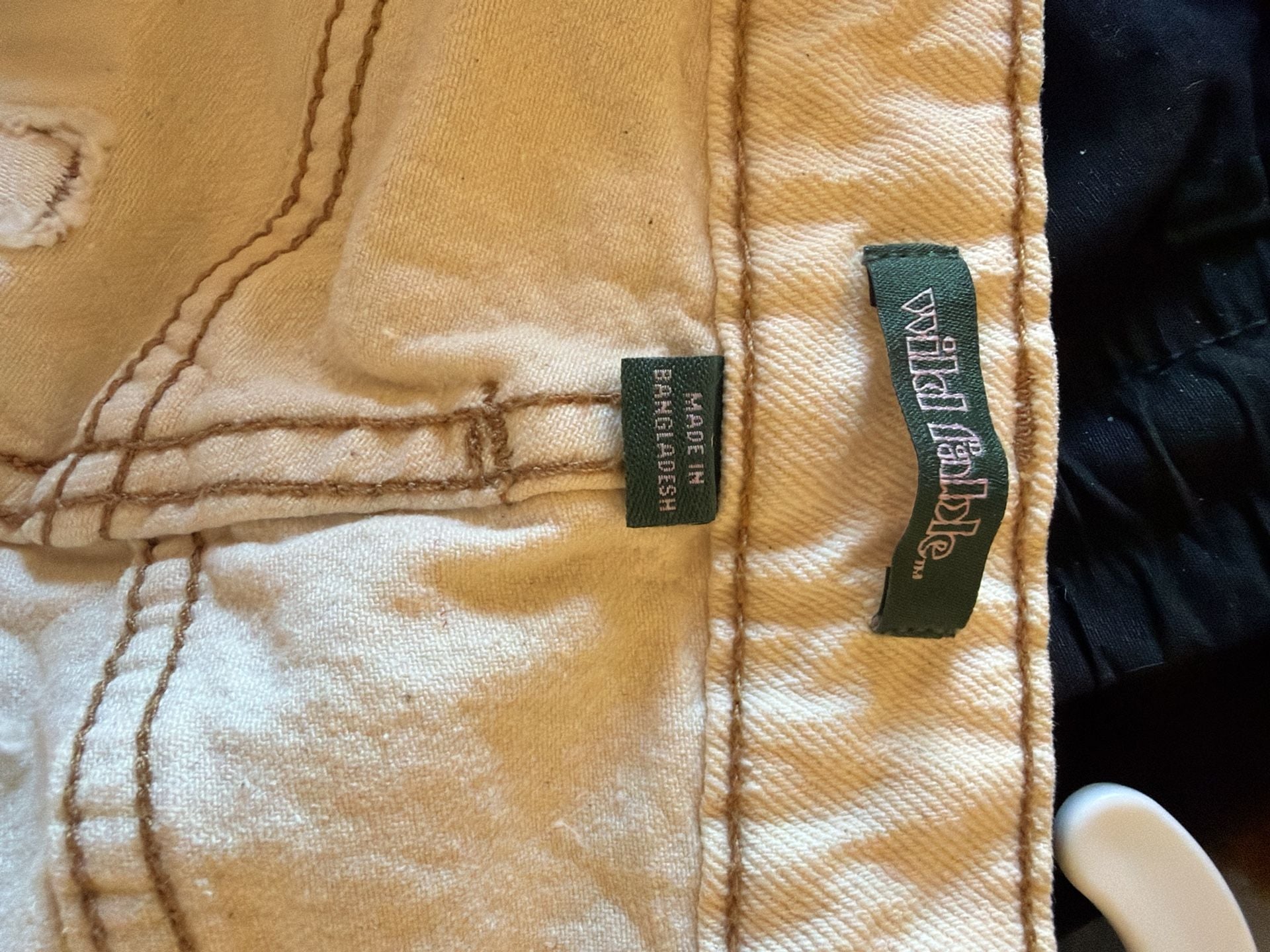 Wild Fable High Rise Jeans Cream Raw Hem Straight Leg SOU1535A 12