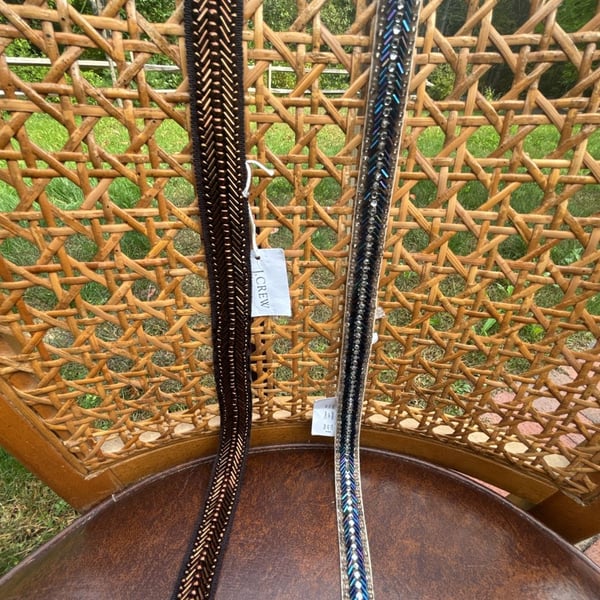 2 J. Crew Beaded Sash Belts Onesize