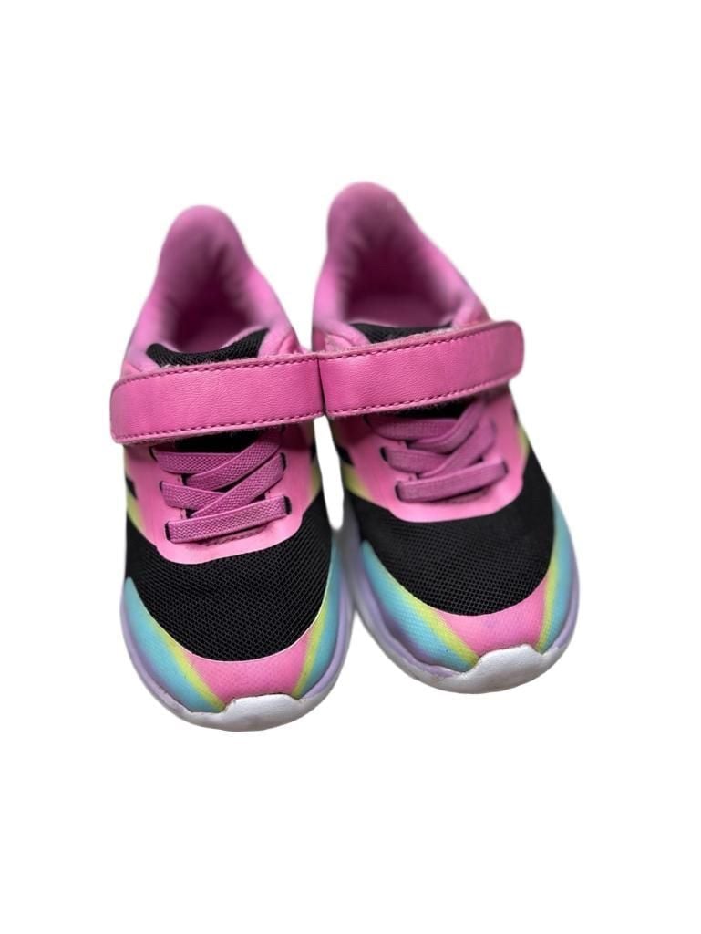 Athletic Works Toddler Girl Mesh Jogger Sneakers Size 7 Black Pink 2