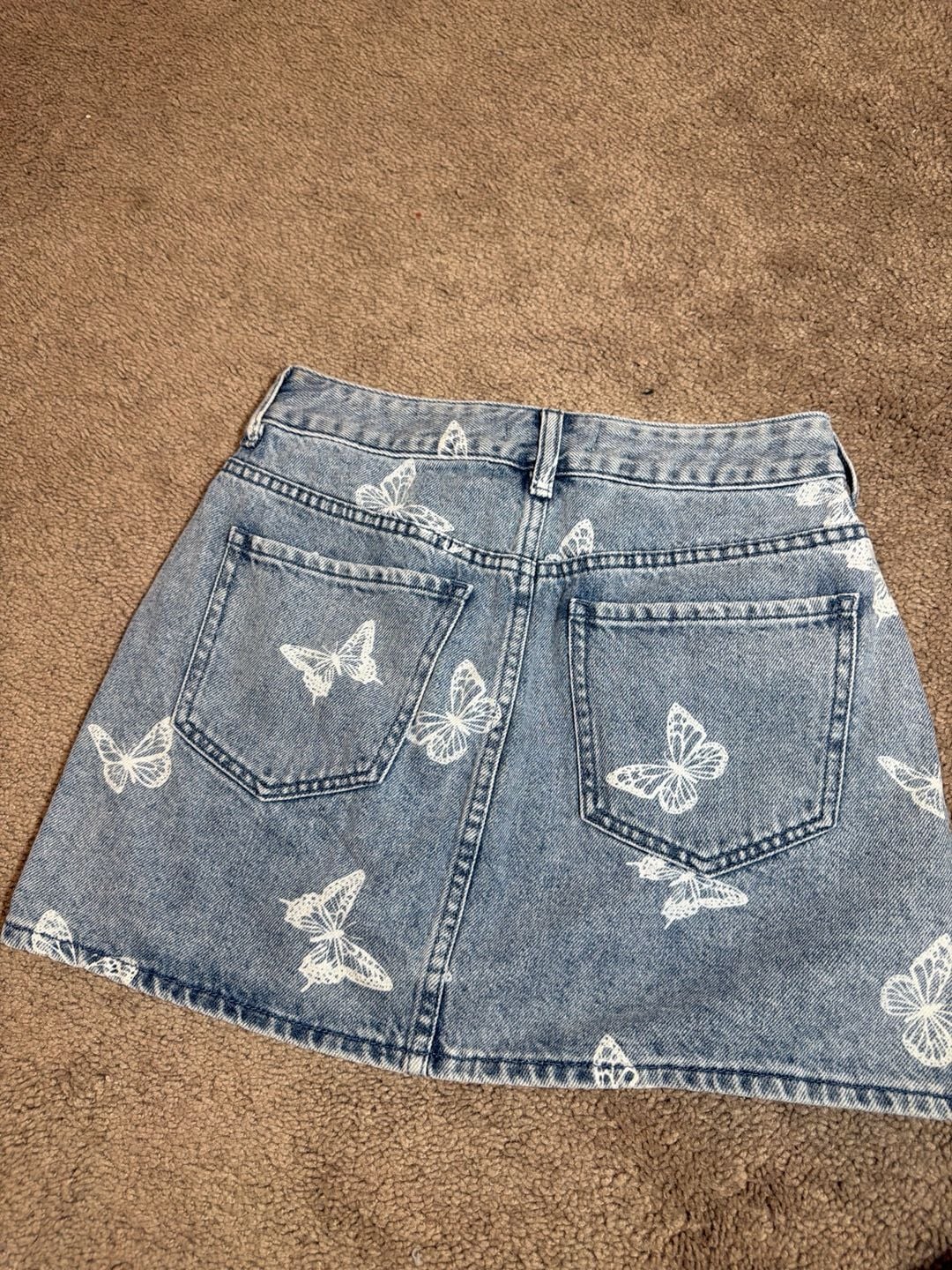 PacSun Butterfly Denim Mini Skirt Size 26 ( 0031 ) 3