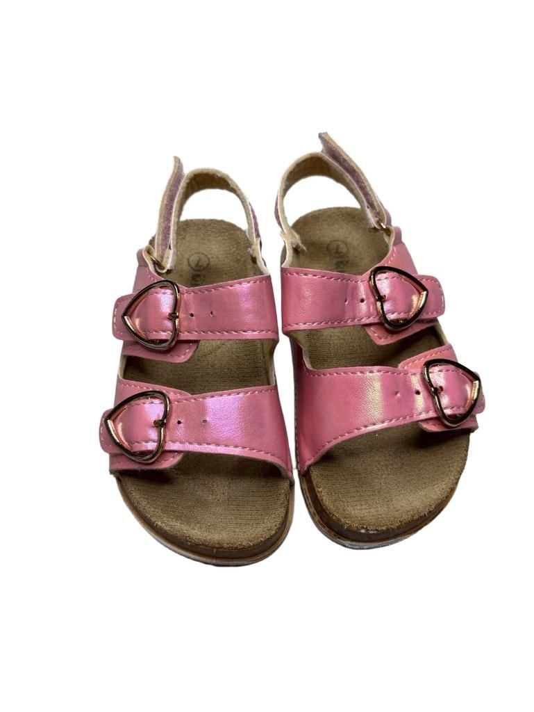 Okitts Sandals Size 7 Pink Heart Buckle Toddler Girls Shoes 2