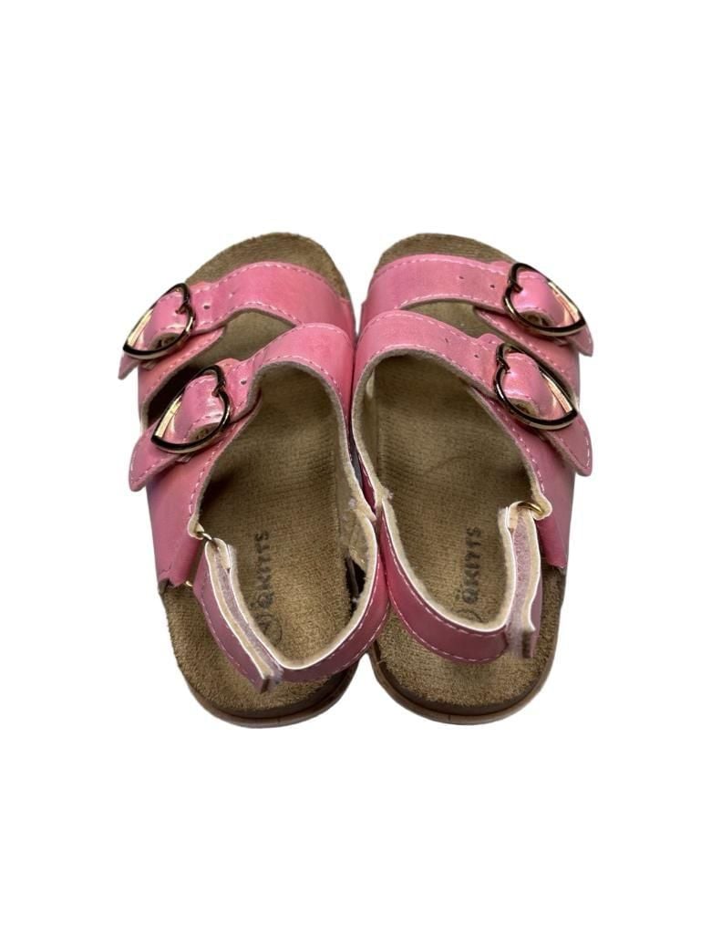 Okitts Sandals Size 7 Pink Heart Buckle Toddler Girls Shoes 3