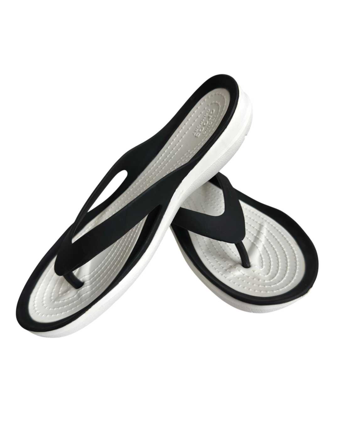 Crocs Swiftwater Flip Flops Black White 2