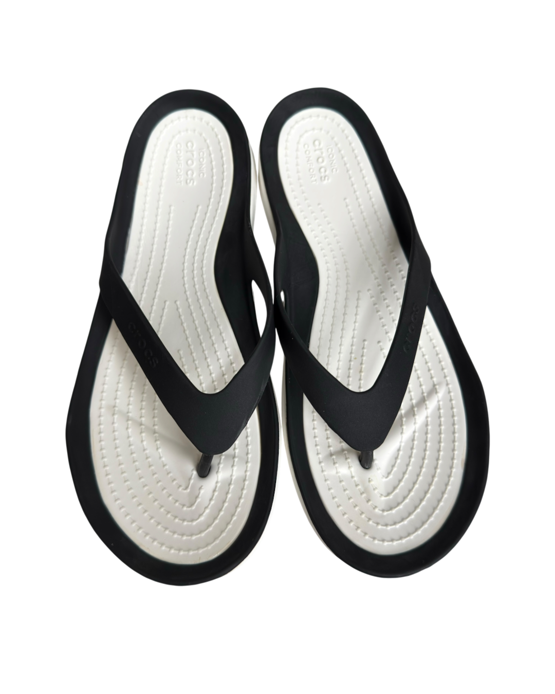 Crocs Swiftwater Flip Flops Black White 5