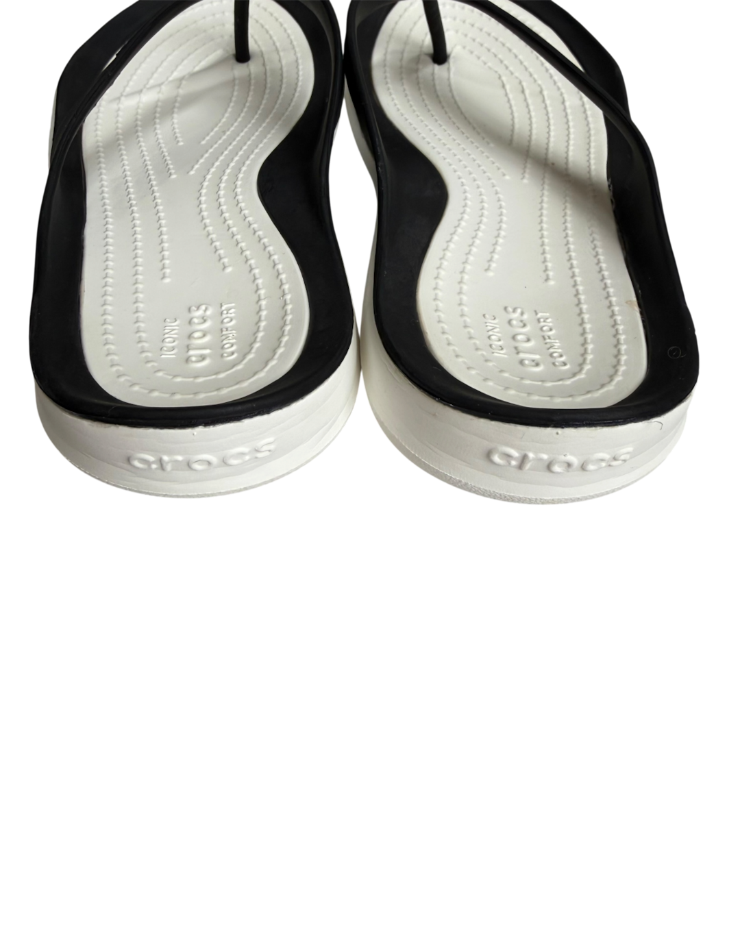Crocs Swiftwater Flip Flops Black White 7