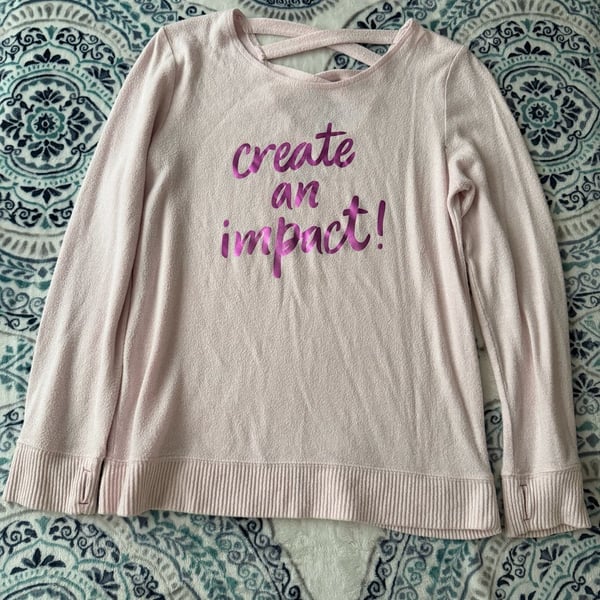 Xersion Graphic Long Sleeve Top Size XL 16 Pink Create An Impact