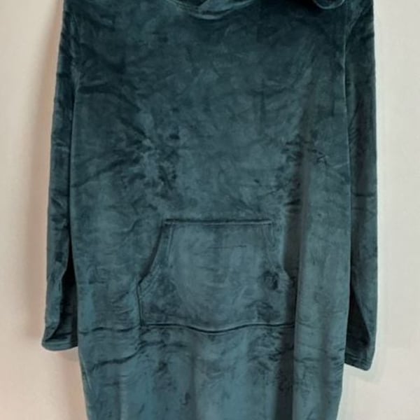 32 Degrees Heat Velvet Loungewear, Cozy Plush Sleep Lounger, Deep Baltic, Size L/XL 