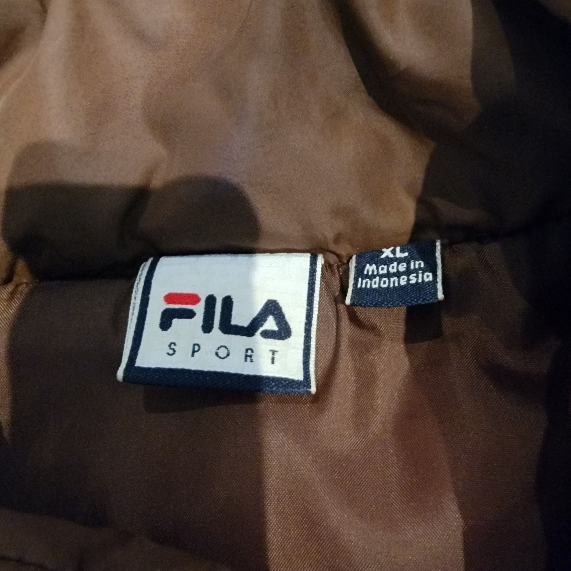 Fila Sport Brown Puffer Vest Size XL Full Zip Pockets 3