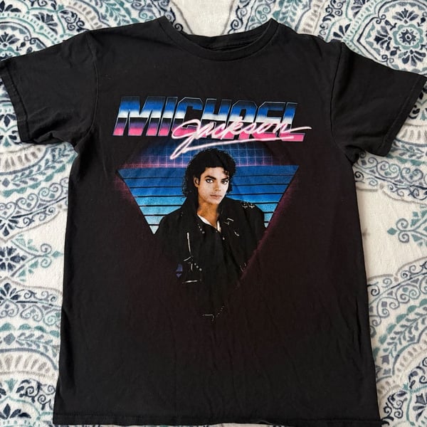 Michael Jackson Graphic T-Shirt Size S Black Retro Tee