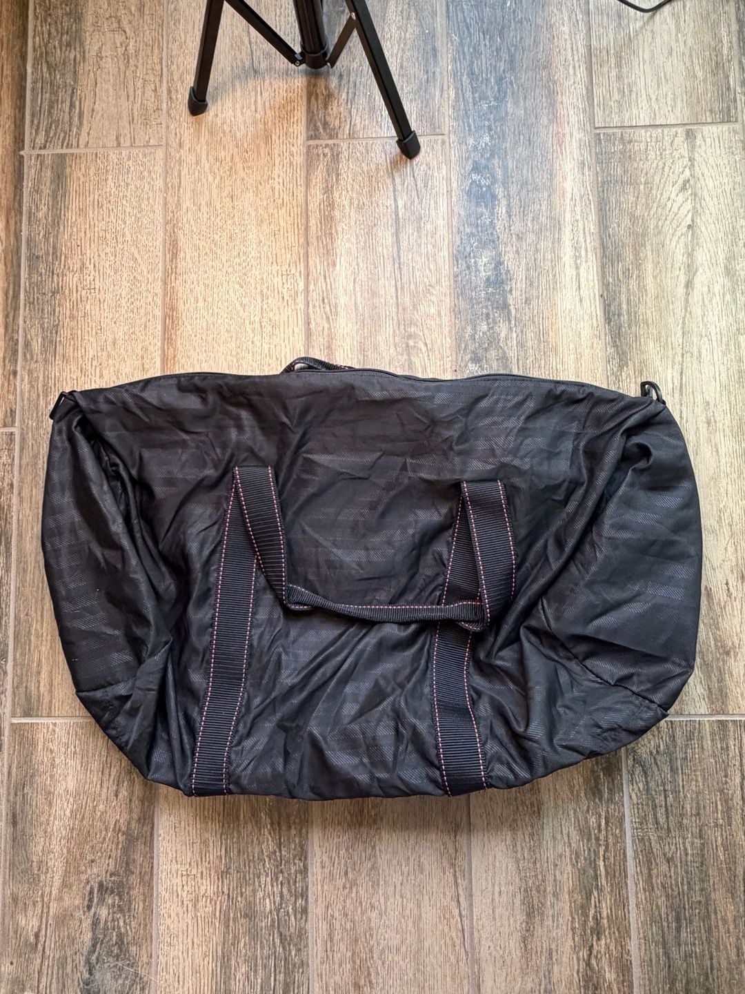 Victoria's Secret Black Nylon Duffle Weekender Gym Bag 5