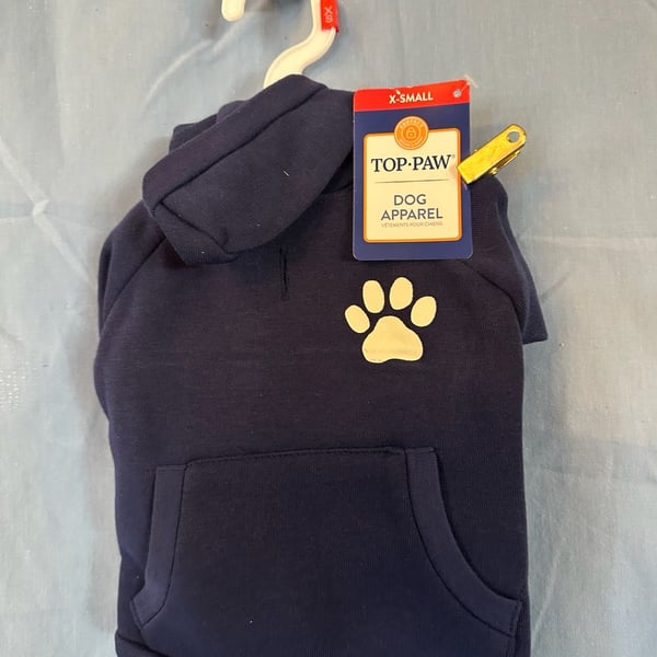 NWT - Top Paw Navy Hoodie Size X-Small Dog Apparel
