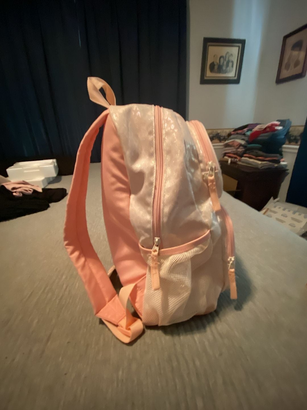 Pink Glitter Leopard School Backpack Bag 4