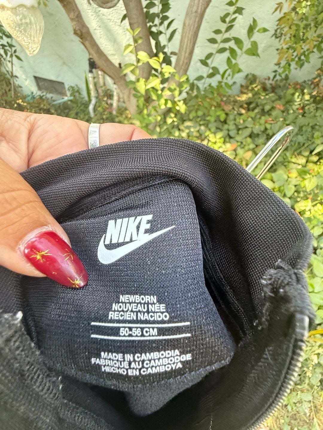Nike Infant Full Zip Coverall Black Red 8
