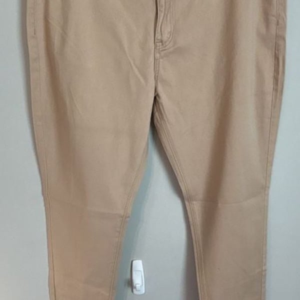  Slim Ankle Pants Beige Size XXL