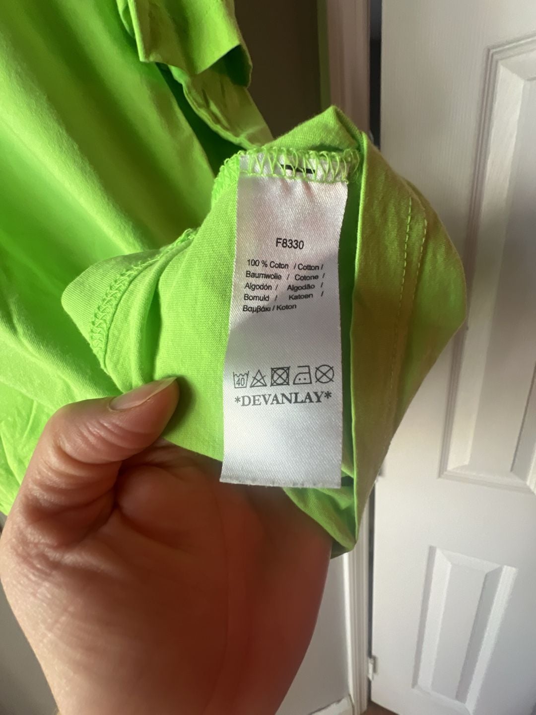 Lacoste V-Neck Pima Cotton T-Shirt Size 6 Lime Green 5