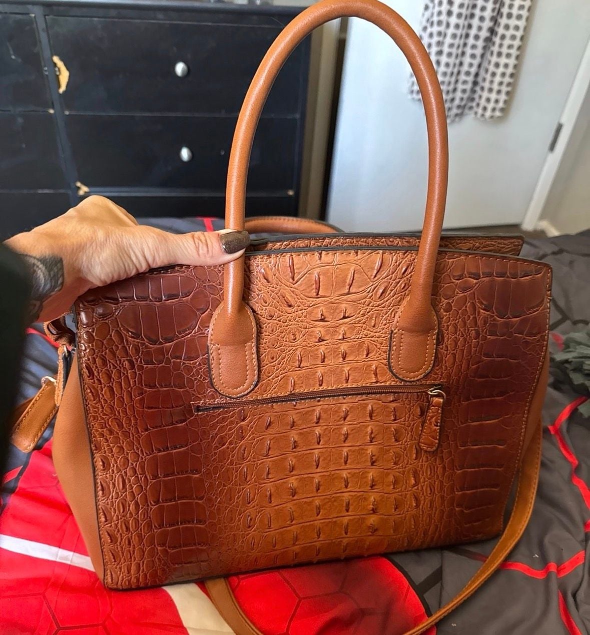 Wholesale Women Vintage Crocodile Print Large Capacity Handbags, 4