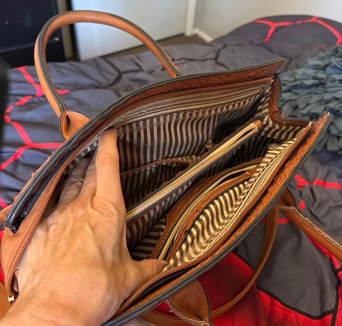 Wholesale Women Vintage Crocodile Print Large Capacity Handbags, 5