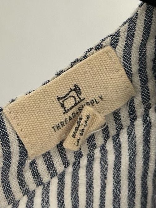 Thread + Supply Striped Tank Top Blue White Button Back 3