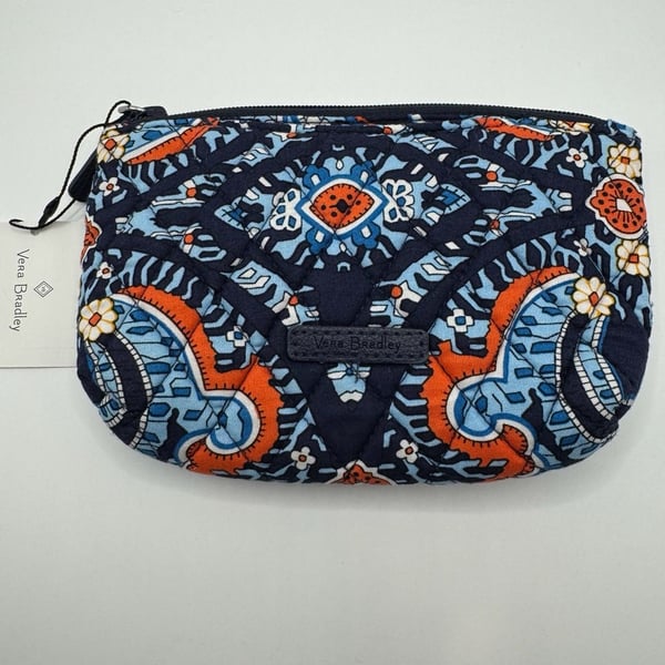 New Vera Bradley Cosmetic Bag Marrakesh Quilted Zip Pouch