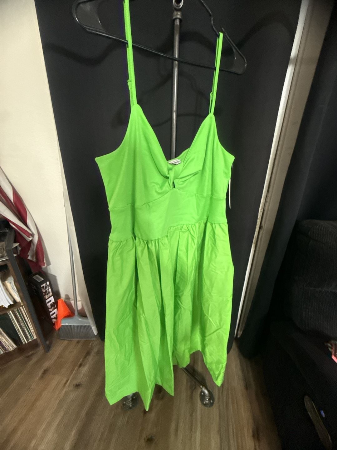 A New Day Twist Front Ballet Midi Dress Size 1X Green Neon 1