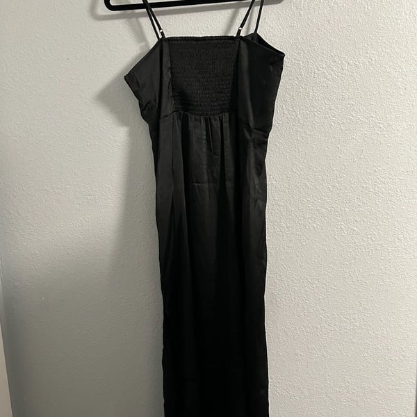 A New Day Satin Slip Maxi Dress Size M Black