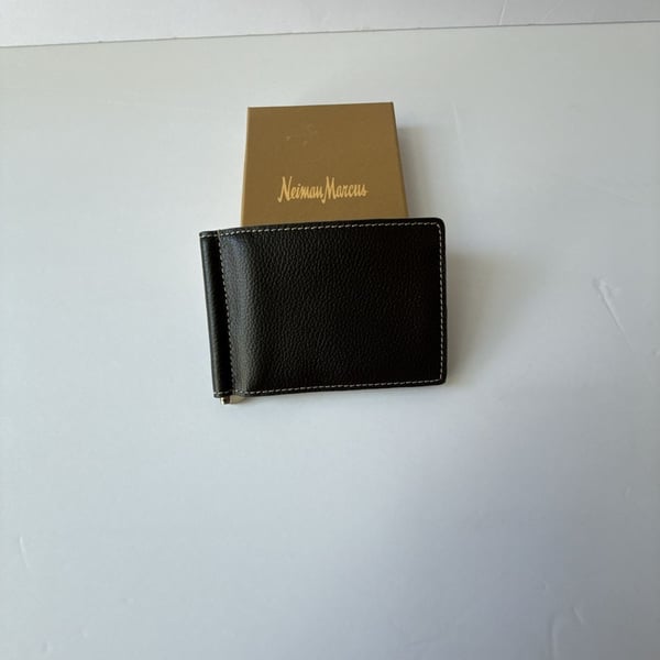 Neiman Marcus Leather Money Clip Wallet Black
#682