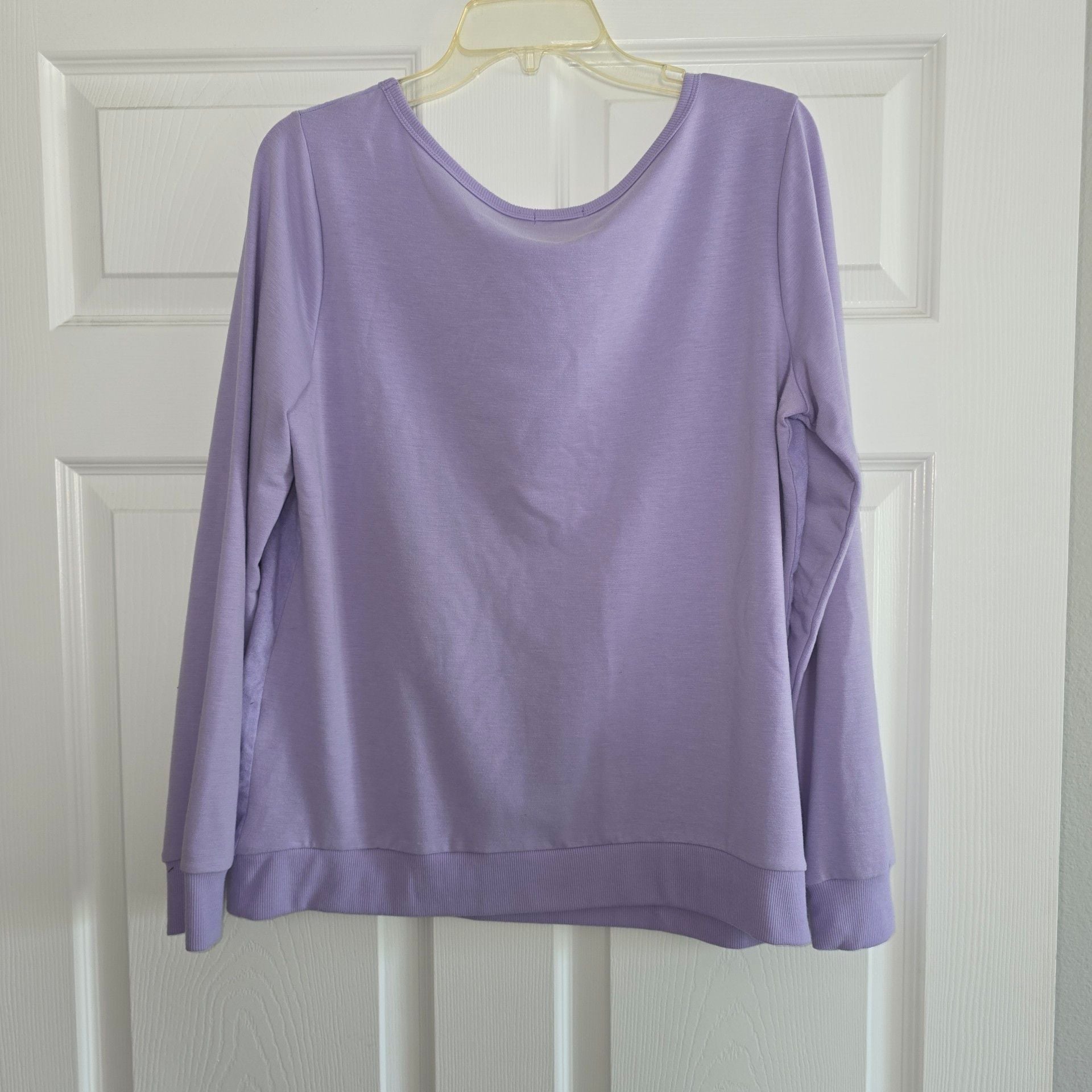 Juicy Couture Pastel Lavender Faux Suede Velour Pullover Top EUC XL 3