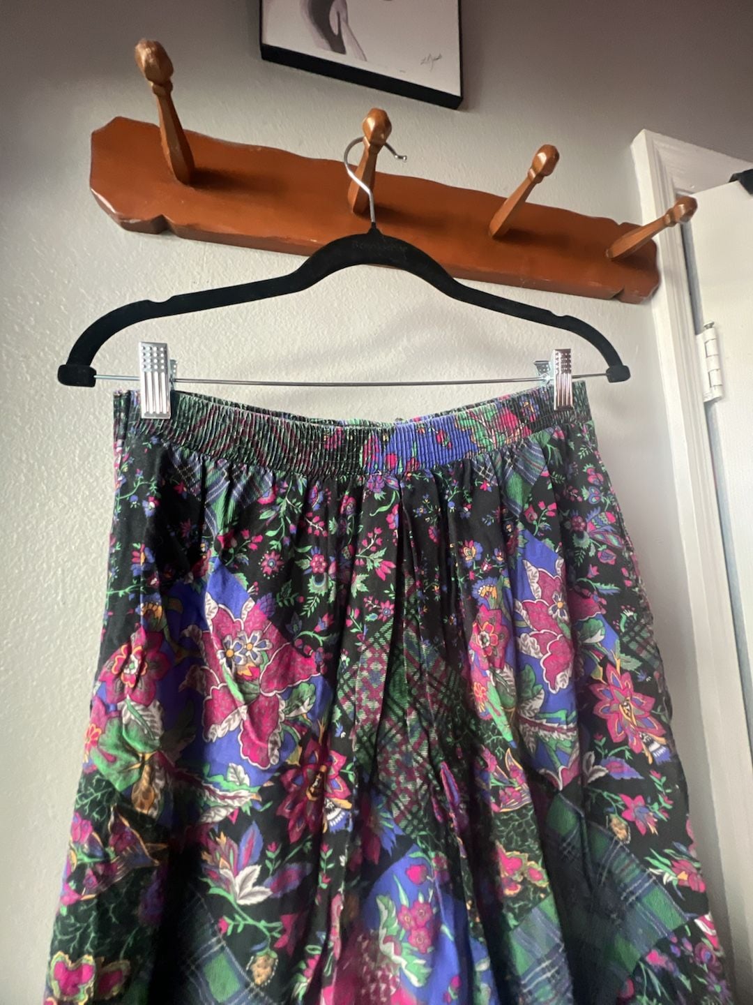 Russ Floral Skirt Size 10 Vintage Patchwork Midi with pockets! 4