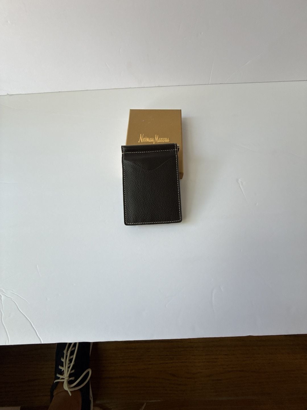 Neiman Marcus Leather Money Clip Wallet Black
#682 4