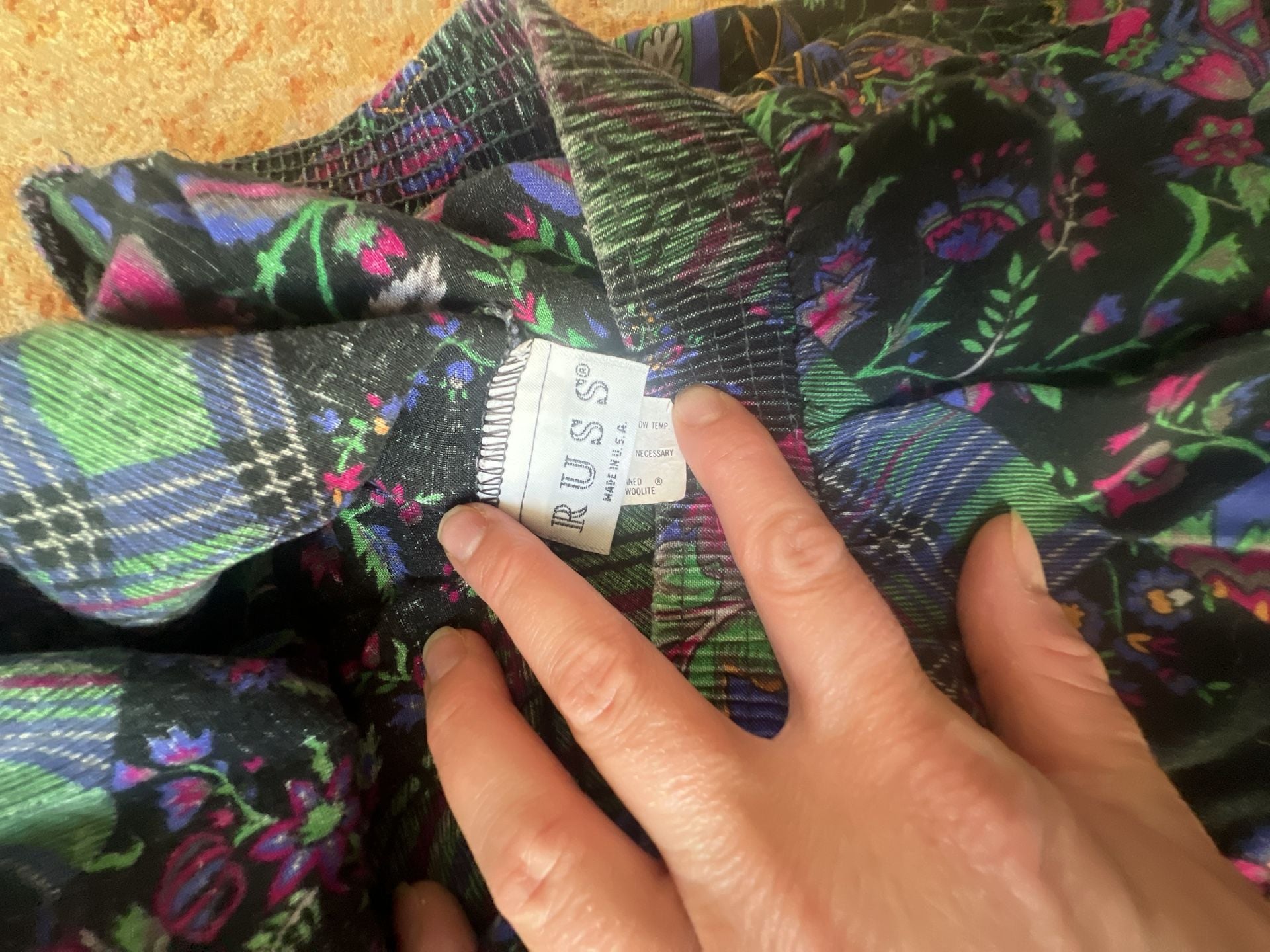 Russ Floral Skirt Size 10 Vintage Patchwork Midi with pockets! 6