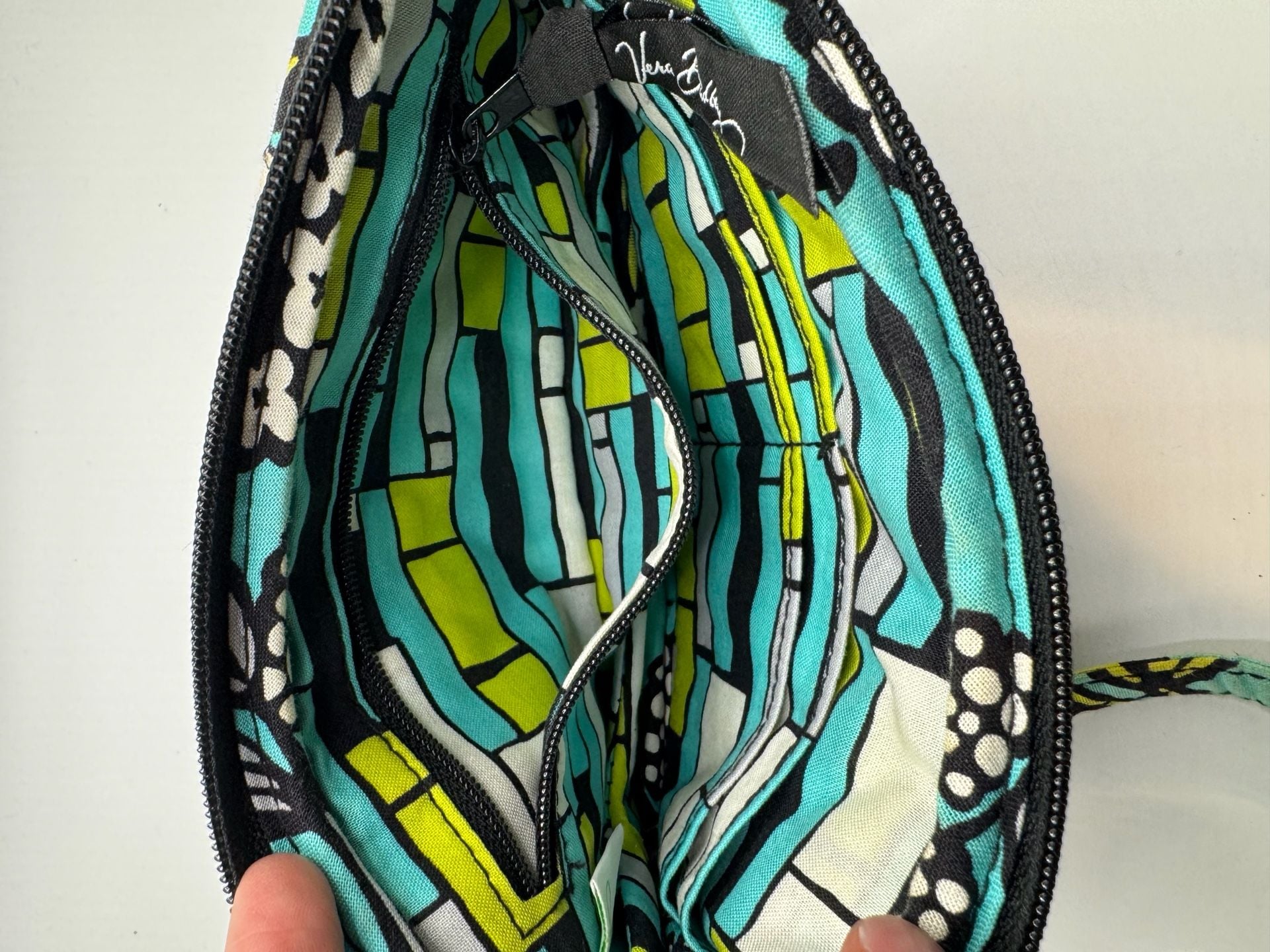 New Vera Bradley Island Blooms Quilted Wristlet Wallet Aqua Blue Green Floral 9