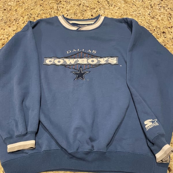 Starter Dallas Cowboys Sweatshirt Size L Blue Vintage NFL