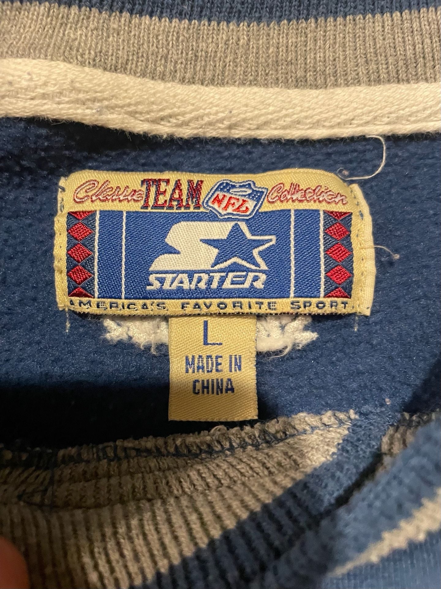 Starter Dallas Cowboys Sweatshirt Size L Blue Vintage NFL 3