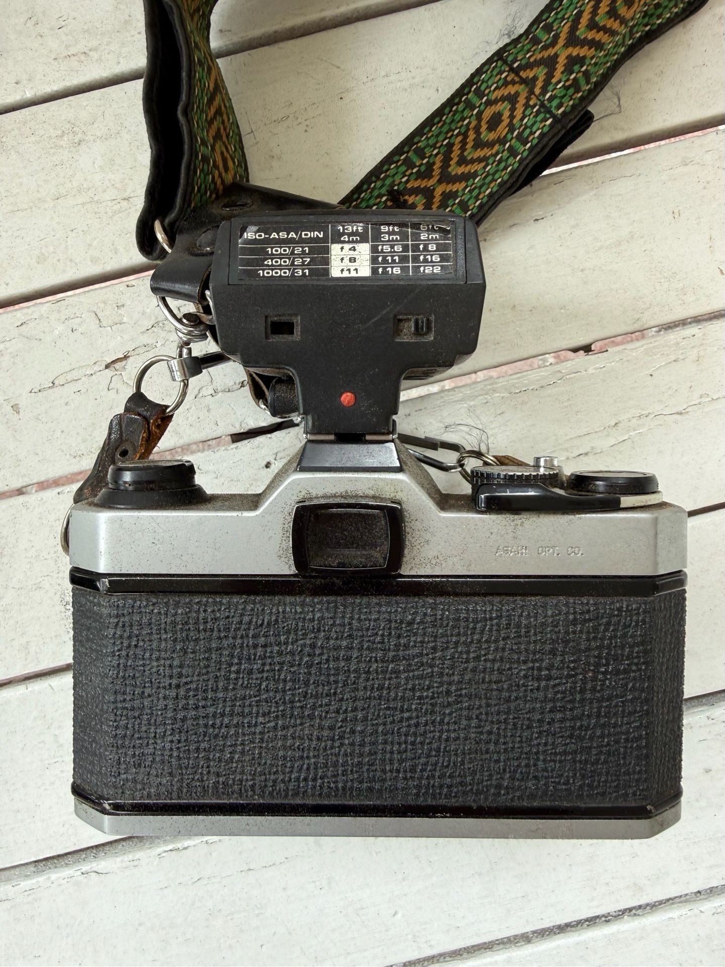 Asahi Pentax Film Camera with 50mm Lens and Flash 9