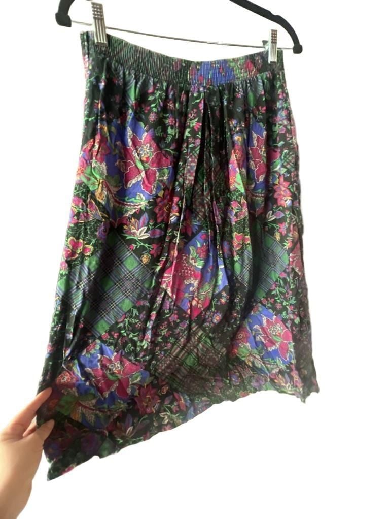 Russ Floral Skirt Size 10 Vintage Patchwork Midi with pockets! 3