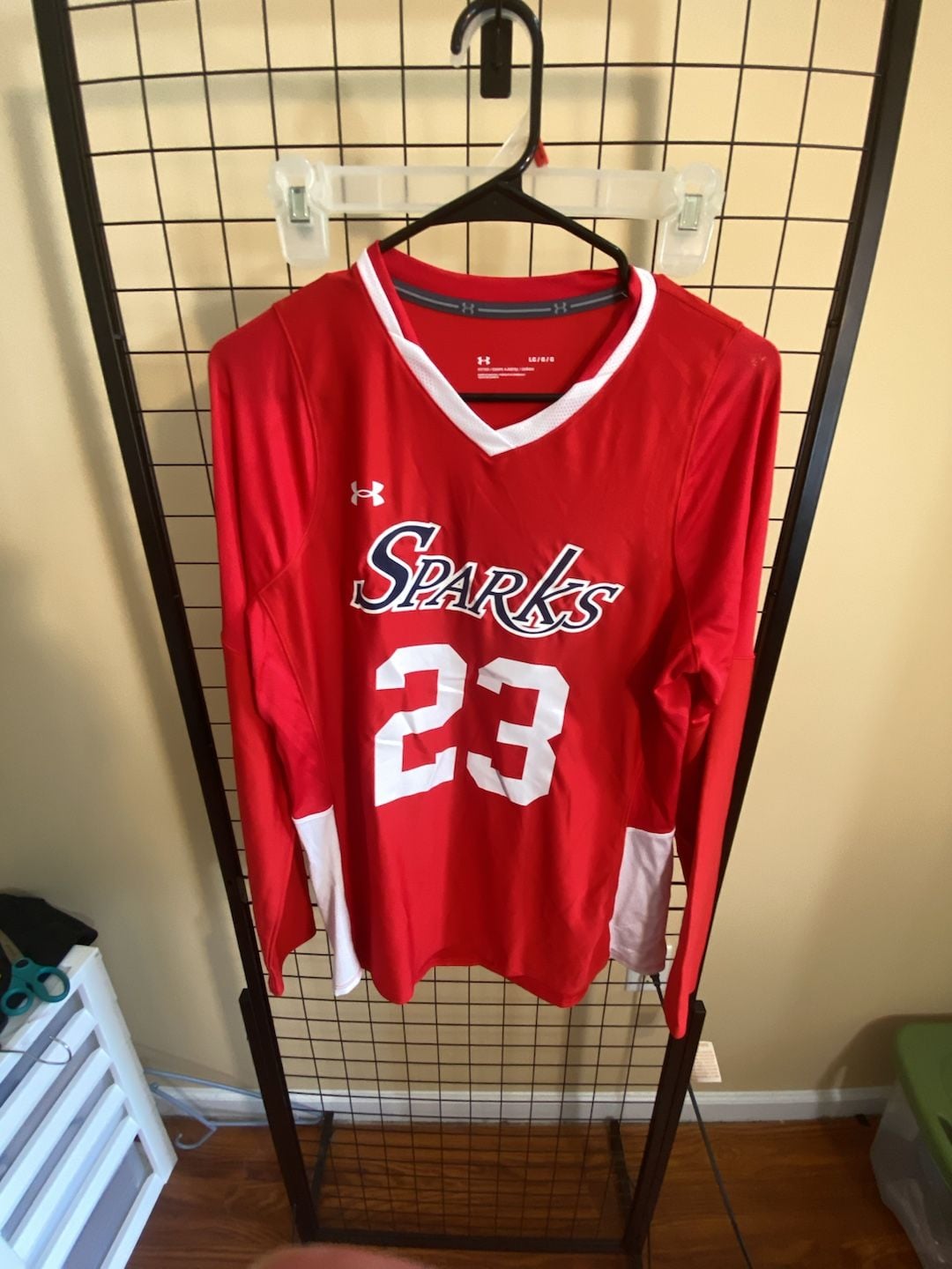 Under Armour Powerhouse 2.0 Long Sleeve Jersey Size L Red Sparks 23 2