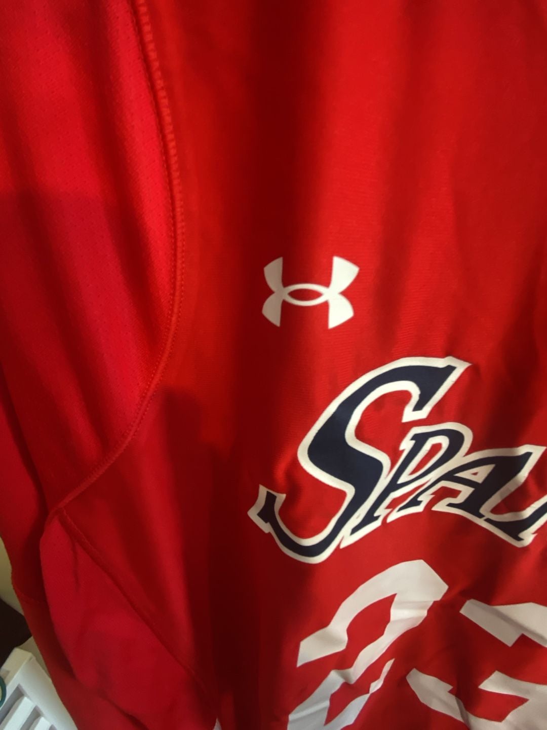 Under Armour Powerhouse 2.0 Long Sleeve Jersey Size L Red Sparks 23 4